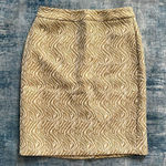 Banana Republic Taupe Cream Zebra Jacquard Pencil Skirt Size 0 Photo 0