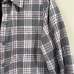 L.L.Bean  Gray Purple Fleeced Lined Flannel Womens M Photo 2