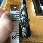 Royston Blue Horizon Turquoise Sterling Silver Pearl Ring Size 7 Photo 4