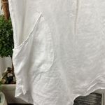 For Cynthia  White 100% Linen Long Convertible Sleeve Blouse Top M Photo 3
