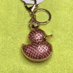 1pc Creative Rhinestone Embellished Cute Rubber Duck Keychain, Car Key Pink Photo 3