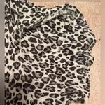 Anne Klein black and white leopard, short sleeve, 2 piece pajama set; size L Photo 3