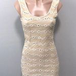 Body Central  Bodycon Floral Cream Tan Dress Small Photo 0