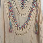 Source Unknown Boho Chic V-neck with crotchet and tassels Size XLarge Photo 6