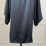 Blaque Label Matte Satin Drop Sleeve Wide Neck Shift Dress Black L Photo 3