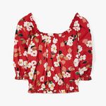 Kate Spade NWT Botanical garden aperitif top, Red and White Photo 2