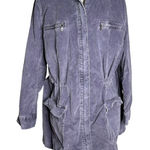 J.Jill  Stretch Utility Jacket Adjustable Waist 2XL Grey Purple Cotton Pockets Photo 0