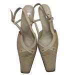 Hayni Suede and Leather Slingback Pumps Tan Size 8.5 Photo 1