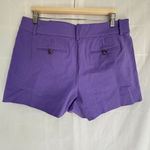 J.Crew NWT Women's Pintuck suit short in bi-stretch cotton blend purple size 12 Photo 1