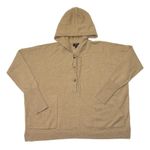 J.Crew NWT Everyday Cashmere Pullover Hoodie in Heather Camel Henley Sweater M Photo 1