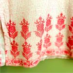 Bella Tu Pink White Floral Embroidered Beaded V Photo 5