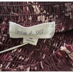 Taylor and Sage Printed Lace Illusion Dark Berry Bark Polyester Blouse Top Sz M Purple Size M Photo 4