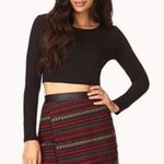 Forever 21 Wool Blend Jacquard Print Skirt w/ Leather Trim Photo 5