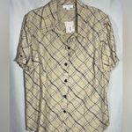 Dress Barn Women’s Beige Button Front Shirt W/ Black Tank Short Sleeve Sz 22 24 Photo 5
