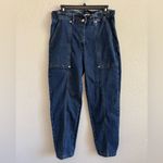 Karl Lagerfeld  Dark Blue Ankle Jeans Size 10 High Rise Paper Bag Waist Photo 3