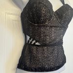 Victoria's Secret  Corset Bustier Longline Lined Underwire Bra Lace Size 34C Black Photo 1