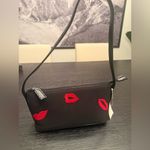 NWT Lips Embroidered Black Bag Structured Purse Shoulder Bag Y2K Mini Purse Photo 4