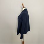 Boden Cardigan Sweater Knit 100% Wool Ribbed Wide Lapel Open Front Navy Blue Size M Photo 9