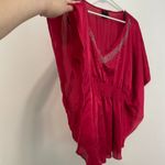 Torrid OLD TAG Plus Size Raspberry Red Beaded Sequin Satin Kimono Sleeve Blouse Photo 6
