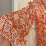 C+D+M Collections Sheer Orange and White Floral Print XL Cover Up. 1940 Photo 2