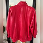 Y2K Red Leather Oversized Jacket Size L Photo 2