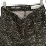 Anthropologie AG Paisley Velvet Black Tan Gold Print Skinny Jeans Cigarette pant Photo 3