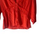 Christopher & Banks Y2k Red Orange Linen Feminine Babydoll Top Photo 2