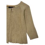 Dana Buchman Cardigan Sweater Womens Medium Tan Silk Ribbed 3/4 Sleeve Classic Photo 4