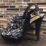 Guess animal print chiffon platform heels Photo 2