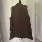 Eileen Fisher Tech Cargo Utility Sleeveless Green Zip Long Vest Photo 3
