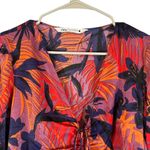 ZARA Pink Multicolor Colorful Floral Tropical Long Sleeve Dress Women Sz XS Photo 4