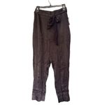 Anthropologie NWT  | Black Satin Tapered Leg Paper Bag Pants | 4 Photo 1