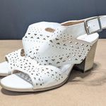 Spring Step Patrizia Arirose Peep Toe Sandals White Faux Leather Heels Womens 7 Photo 1