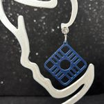 Handmade The Vibe Line- Blue Earrings with Crystal Studs Photo 1