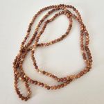 Jasper Bead Crystal Long necklace Smaller Beads Terracotta Color Brown Photo 0
