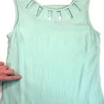 Skies Are Blue Anthropologie  Licarde Cut Out Detail Tank, XS, Turquoise‎ Summer Photo 5