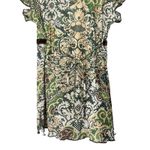 Y2K Anxiety Women's S Babydoll Top Sheer Boho Fairycore Velvet Trim Green Brown Photo 10