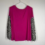 Pink Lily Leopard Sleeve Long Sleeve Top Size Medium Photo 1