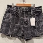 KanCan USA KANCAN Bandana Print Black High Rise Shorts Photo 0