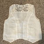 Linen cotton blend vest with lace detail color off white boho vibes NWOT Size M Photo 1