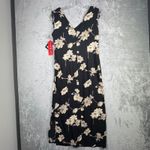 R&K Originals Dress 8 Vintage 90s Black Floral Tie Strap Whimsigoth Fairy Grunge Photo 2