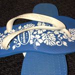 Havaianas  Hibiscus Blue and White Flip Flops Photo 5
