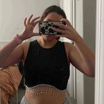 white Rhinestone Fringe Hem Tank Top Size M Photo 4