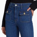 Derek Lam NWT 10 Crosby Brandi Patch Pocket Flare Jeans in Bedford Dark Photo 0
