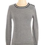 J.Crew Blue & White Striped Nautical 100% Wool Long Sleeve Crewneck Top XSMALL Photo 0