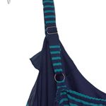 Faded Glory  2X Blue Green Stripe Ruffle Front Ruched Waist Maxi Dress Preppy Photo 5