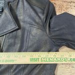 Clara Sunwoo Metallic Liquid Leather Biker Jacket Medium Women Copper Textured Black Photo 4