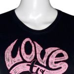 Nike Shirt Women Large Black Pink Slim Fit Tee Love Casual Basic Athleisure Photo 4