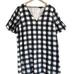 Madewell Women’s Bell Sleeve Mini Dress in Leighton Plaid Blue White Size 12 Photo 2