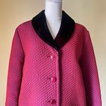 Givenchy Vintage Boutiques Fuchsia Quilted Coat Black Velvet Collar Sz 38 Japan Photo 1